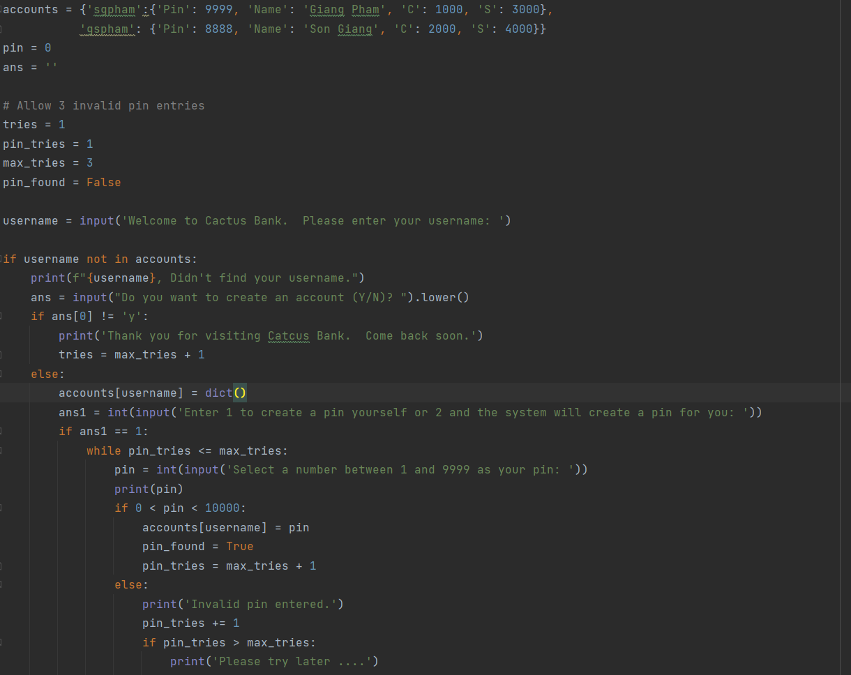 Solved Python Code I trying to store the value in | Chegg.com
