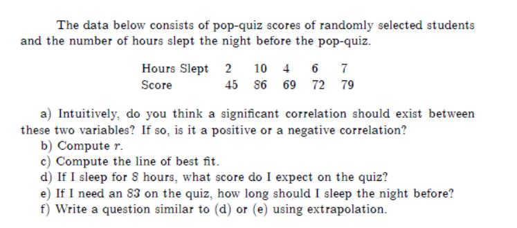 Solved The data below consists of pop-quiz scores of | Chegg.com