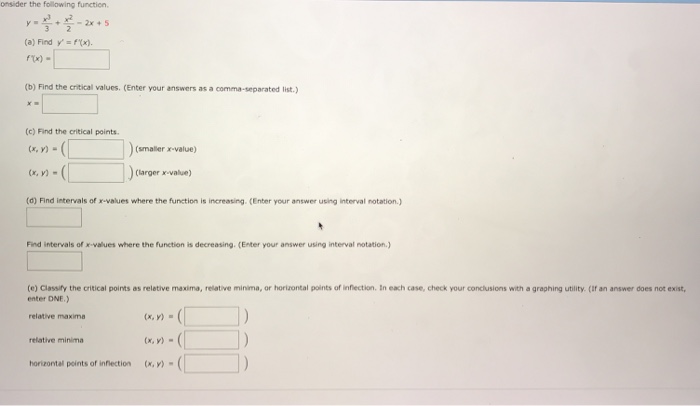 Solved Onsider The Following Function A Find Y Fx Ix 6612