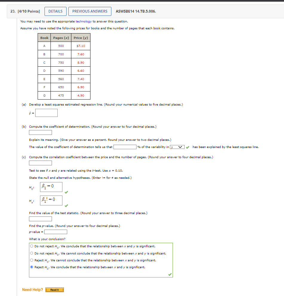 Solved [4/10 Points] ASWSBE14 14.TB.5.006. You May Need To | Chegg.com