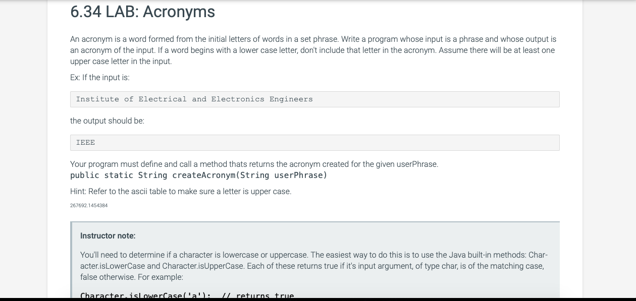 Solved: 6.34 LAB: Acronyms An Acronym Is A Word Formed Fro... | Chegg.com
