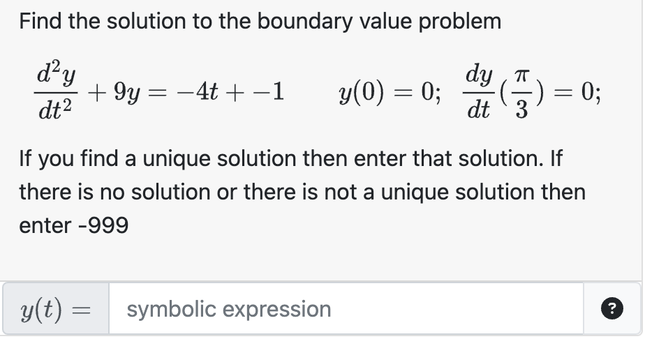 Solved Find the solution to the boundary value problem | Chegg.com