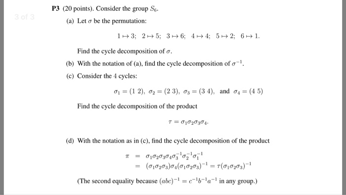 Solved Consider the group S_6. Let sigma be the permutation: | Chegg.com