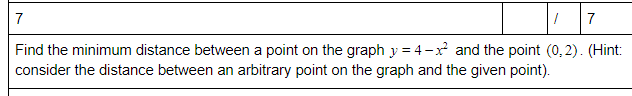 Solved 7 / 7 Find the minimum distance between a point on | Chegg.com