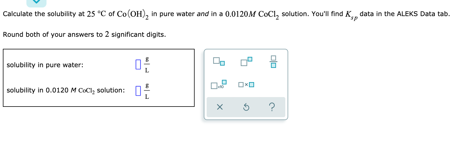 solved-calculate-the-solubility-at-of-in-pure-water-and-in-a-chegg