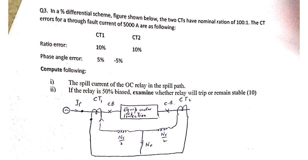 Solved Q3. In a differential scheme, figure shown below,