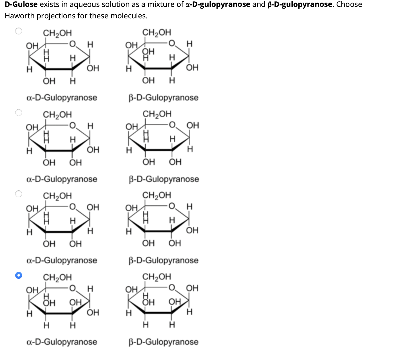 Solved D-Gulose exists in aqueous solution as a mixture of | Chegg.com