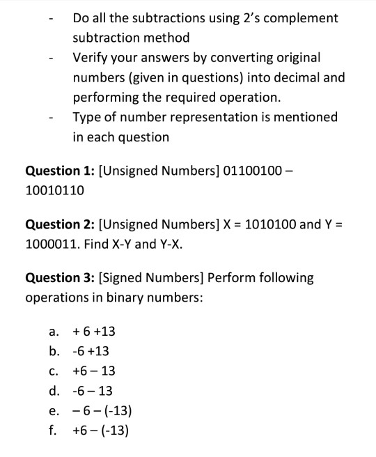 solved-do-all-the-subtractions-using-2-s-complement-chegg