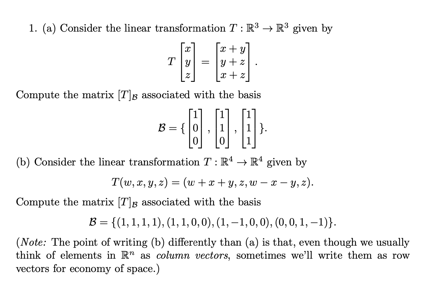 Solved 1 A Consider The Linear Transformation T R3 → R3