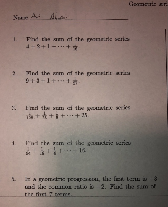 find the indicated sum of the geometric series 4 2 1 s10