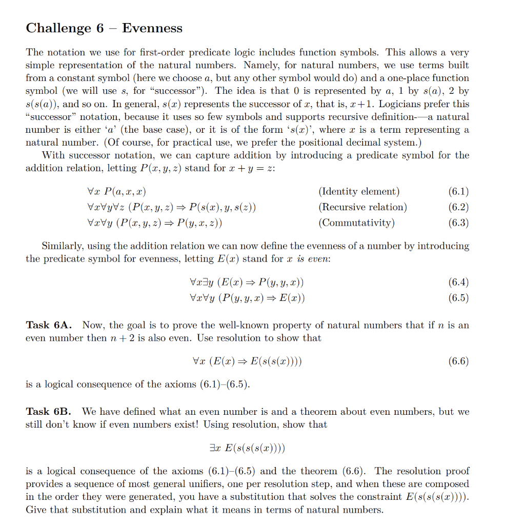 Challenge 6− Evenness The notation we use for | Chegg.com