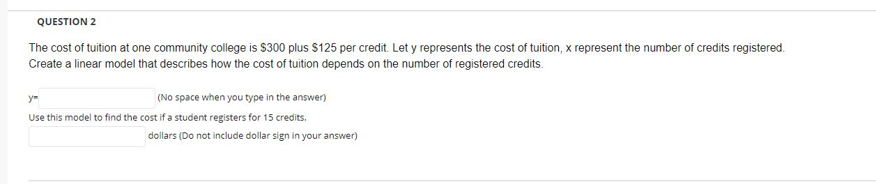 Solved Question 2 The Cost Of Tuition At One Community Chegg Solved Question 2 The Cost Of Tuition At One Community Chegg