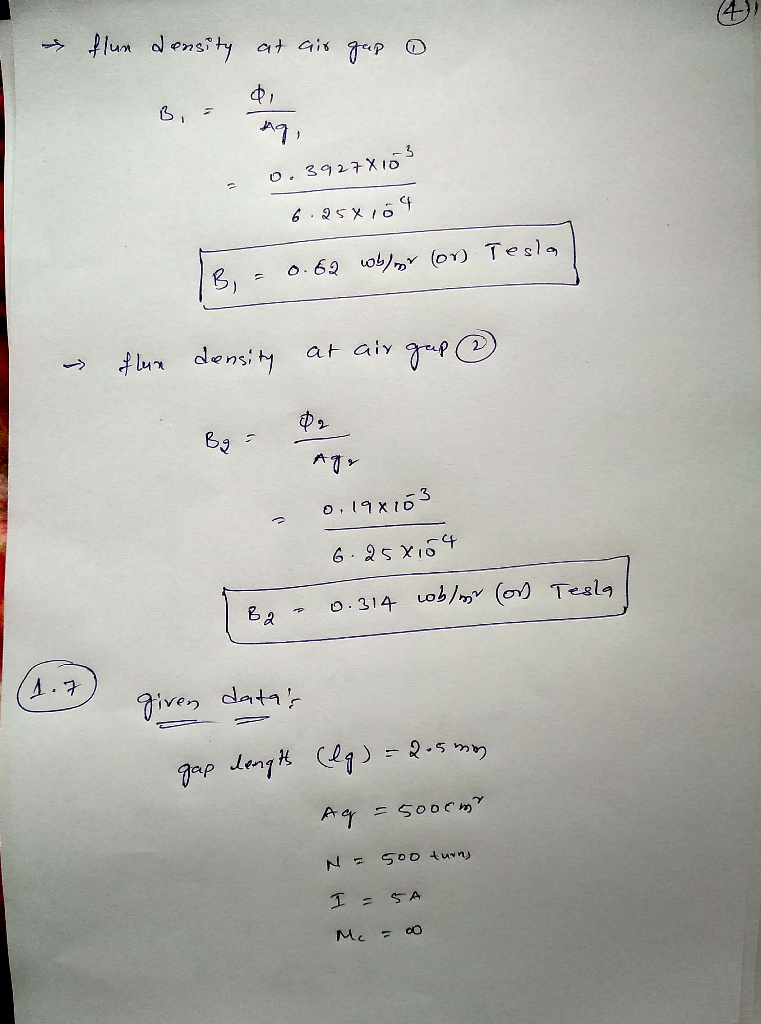 The magnetic circuit of Fig. P1.5 provides flux in the two air gaps