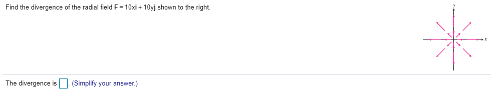 Solved Find the divergence of the radial field F= 10xi +10vi | Chegg.com