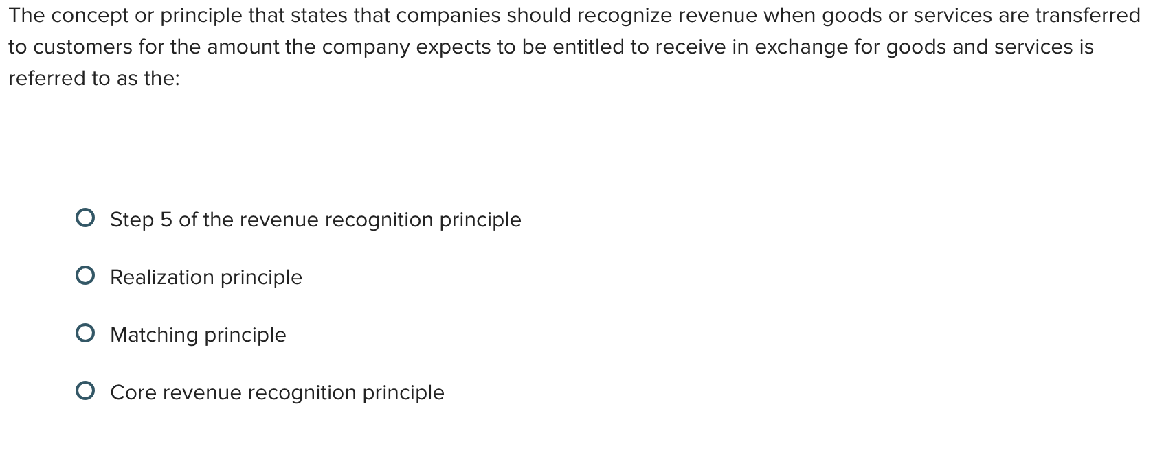 Solved The concept or principle that states that companies | Chegg.com