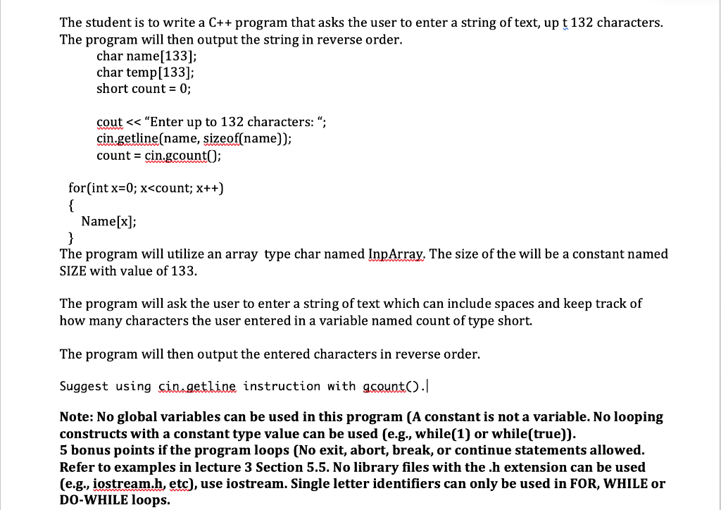 Solved The student is to write a C++ program that asks the | Chegg.com
