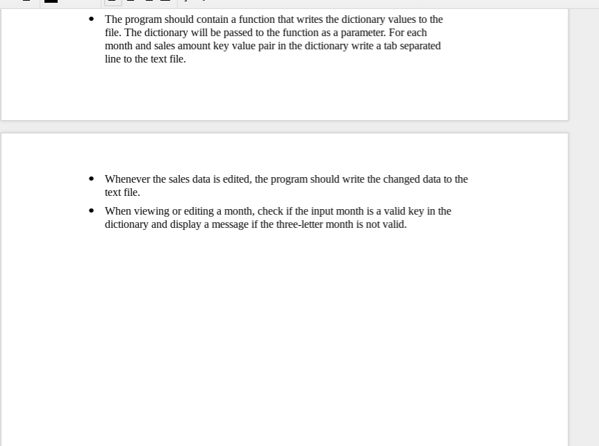 Solved Chapter 12 Monthly Sales Create a program that allows | Chegg.com