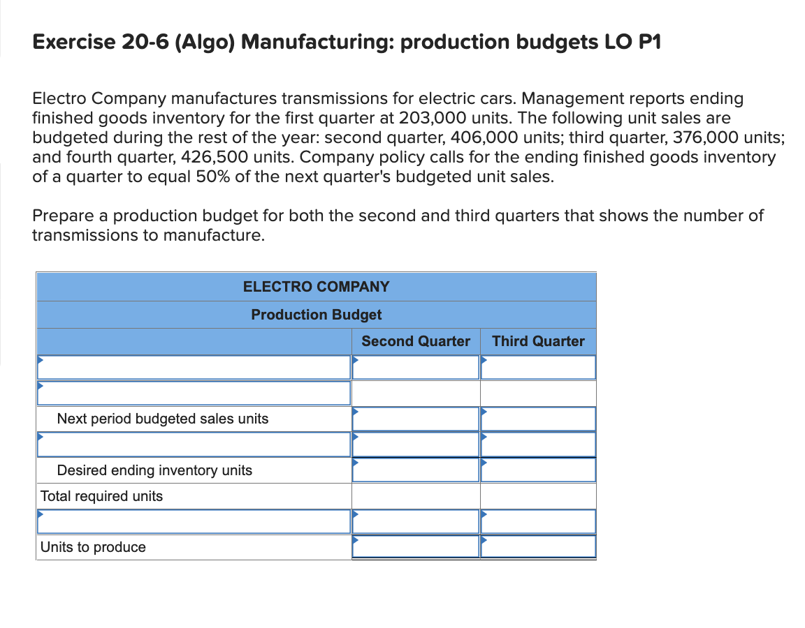 Solved Exercise 206 (Algo) Manufacturing production