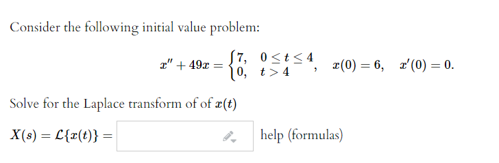 Solved Consider the following initial value problem: x