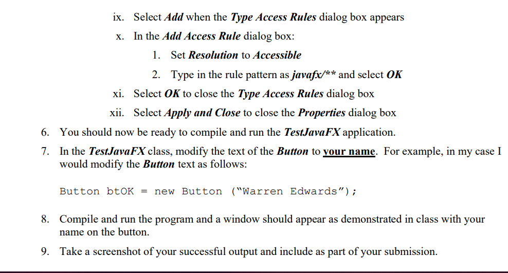 Solved L6.1: TestJavaFX 1. In this lab, you will create your | Chegg.com