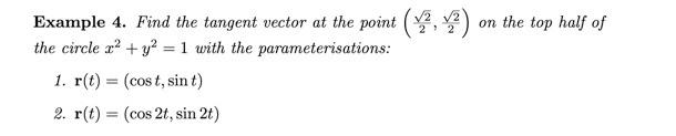 Solved Example 4. Find the tangent vector at the point | Chegg.com