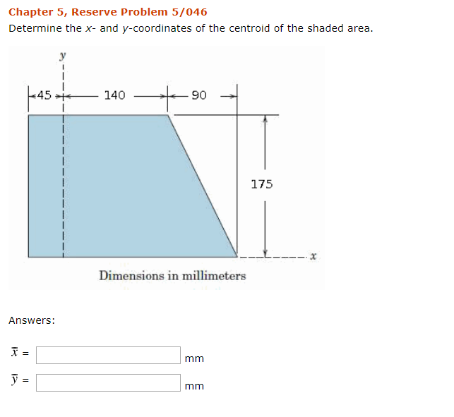 Solved Chapter 5, Reserve Problem 5/046 Determine the x- and | Chegg.com