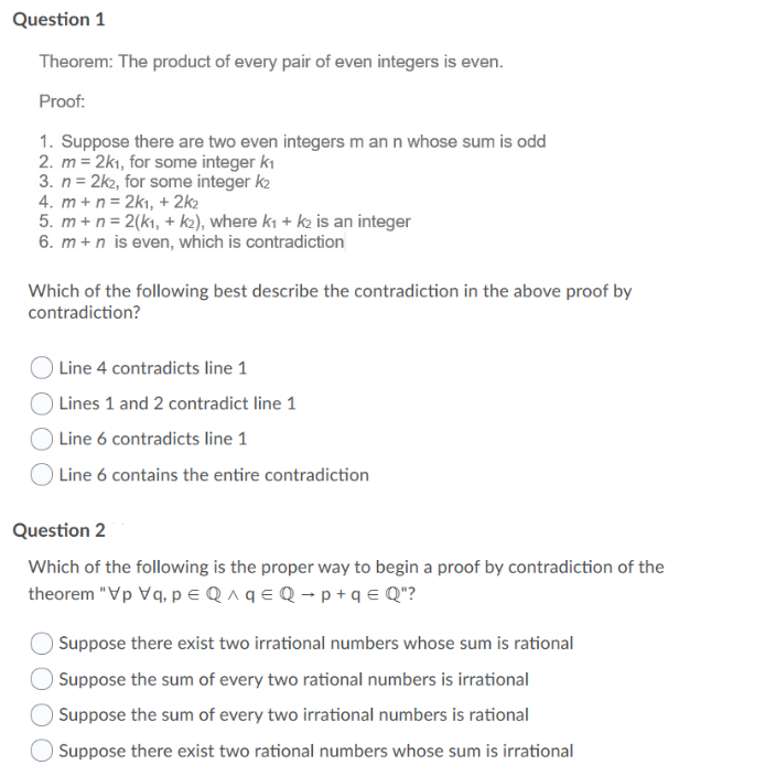 Solved Question 1 Theorem: The product of every pair of even | Chegg.com