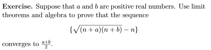 Solved Exercise. Suppose That A And B Are Positive Real | Chegg.com