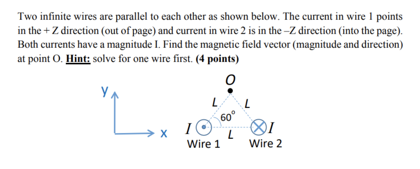 Solved Two infinite wires are parallel to each other as | Chegg.com
