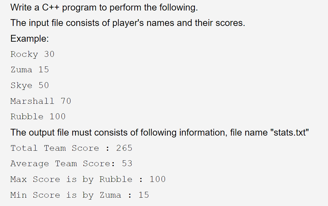 Write a C++ program to perform the following. The | Chegg.com