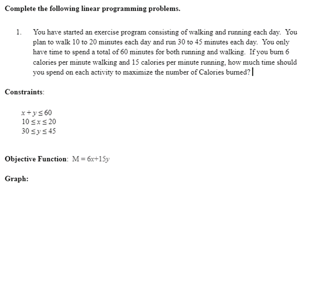 Solved Complete the following linear programming | Chegg.com