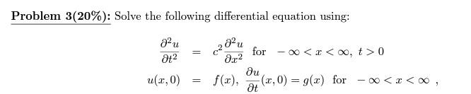 Solved Problem 3(20%) : Solve the following differential | Chegg.com
