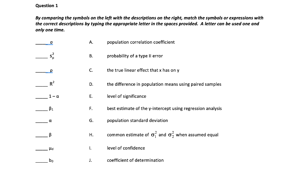 Solved Question 1 By comparing the symbols on the left with | Chegg.com