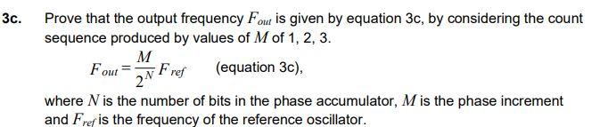 Solved 3c. Prove that the output frequency Fou is given by | Chegg.com