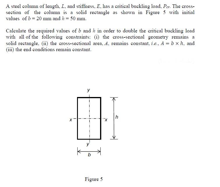A steel column of length, L, and stiffness, E, has a | Chegg.com