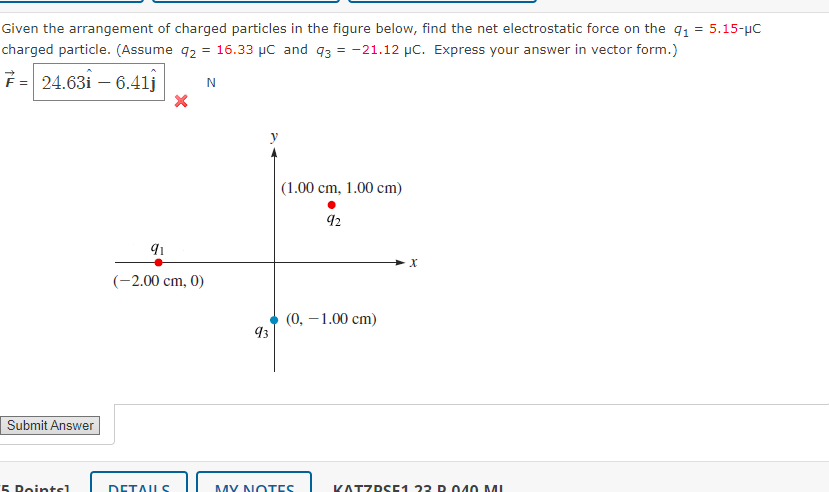 [Solved]: Given the arrangement of charged particles in the