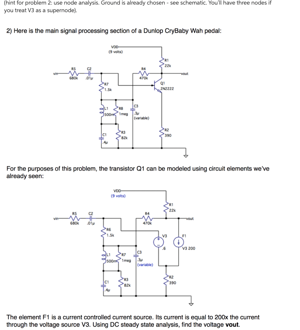 Solved (hint for problem 2: use node analysis. Ground is | Chegg.com