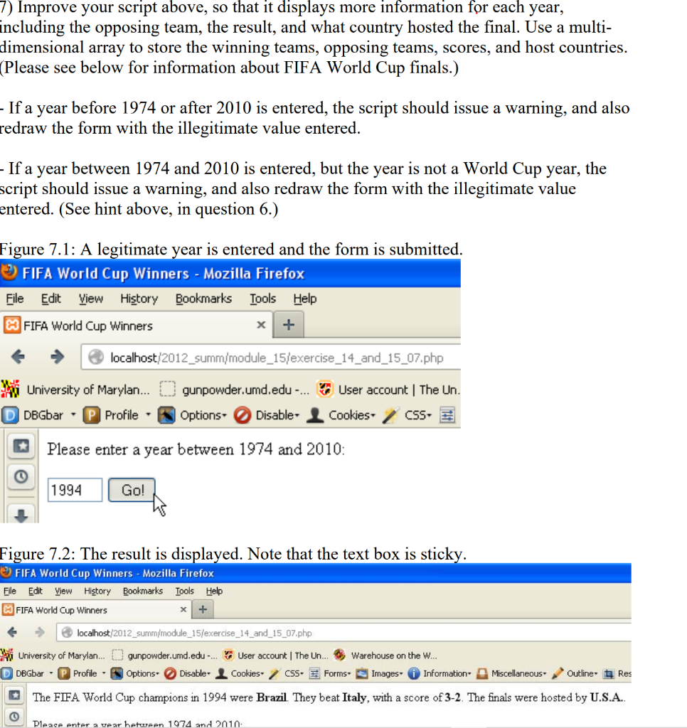 Solved 7) Improve your script above, so that it displays | Chegg.com
