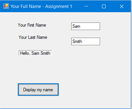 Solved Visual Basic In this assignment you create a small | Chegg.com