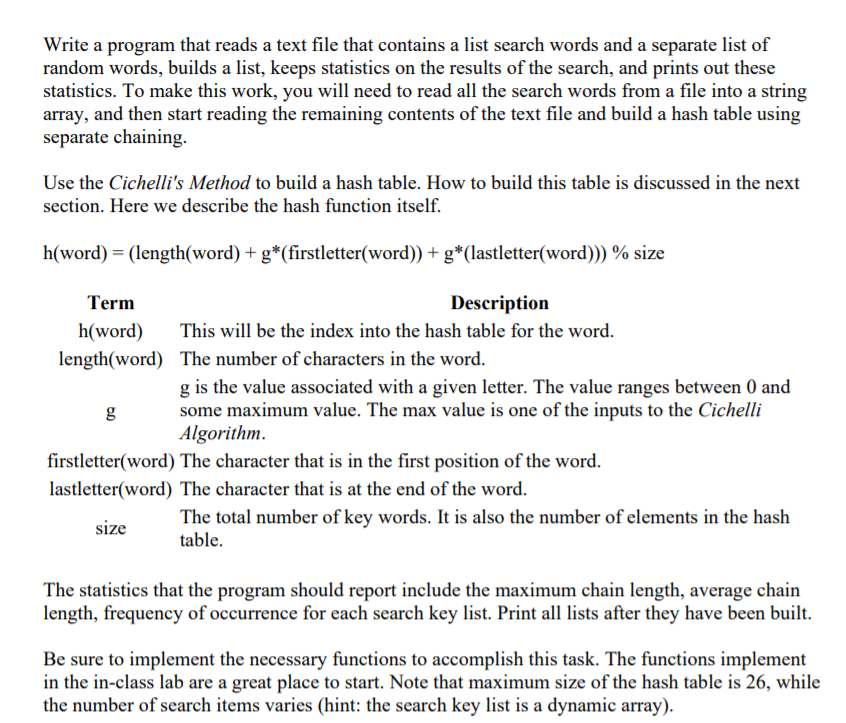 Write a program that reads a text file that contains | Chegg.com