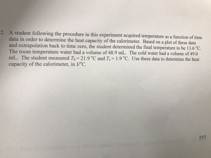 2. A student following the procedure in this | Chegg.com