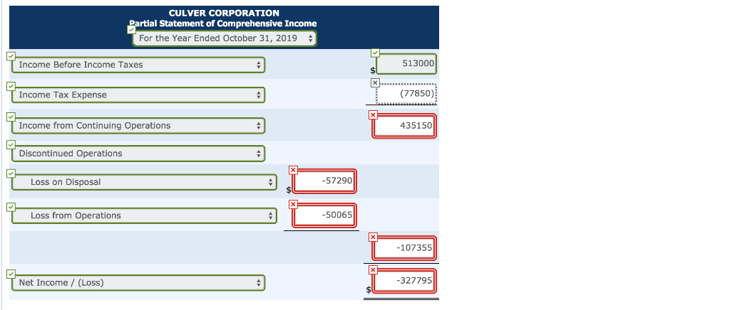 Partial Income Statement Wiley Plus 8247