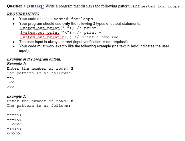 Solved Question 4 (3 mark): Write a program that displays | Chegg.com