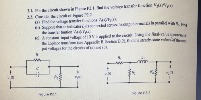 Solved For the circuit shown in Figure P2.1, find the | Chegg.com