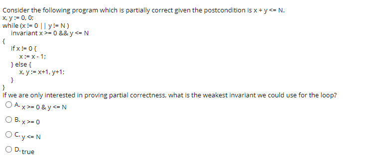 Solved Consider the following program which is partially | Chegg.com