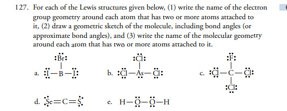 Solved 127. For each of the Lewis structures given below, | Chegg.com