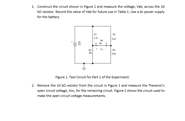 Solved 1. Construct the circuit shown in Figure 1 and | Chegg.com