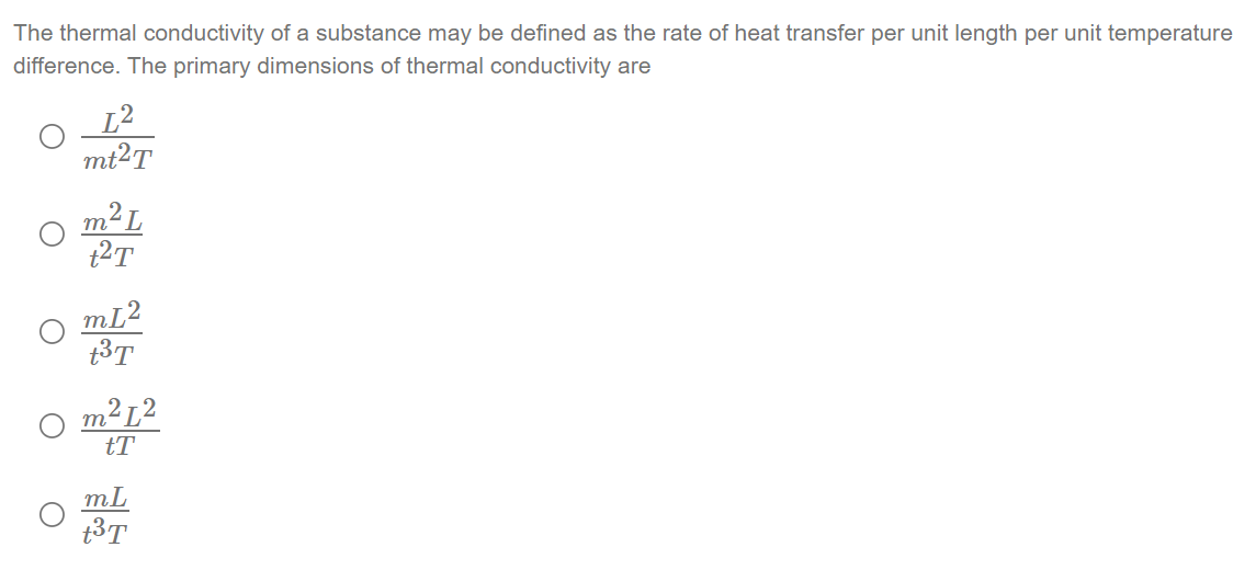 Solved The thermal conductivity of a substance may be | Chegg.com