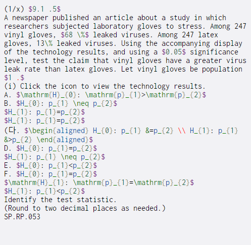 Solved (1/x) $9.1 .5$ A newspaper published an article about | Chegg.com