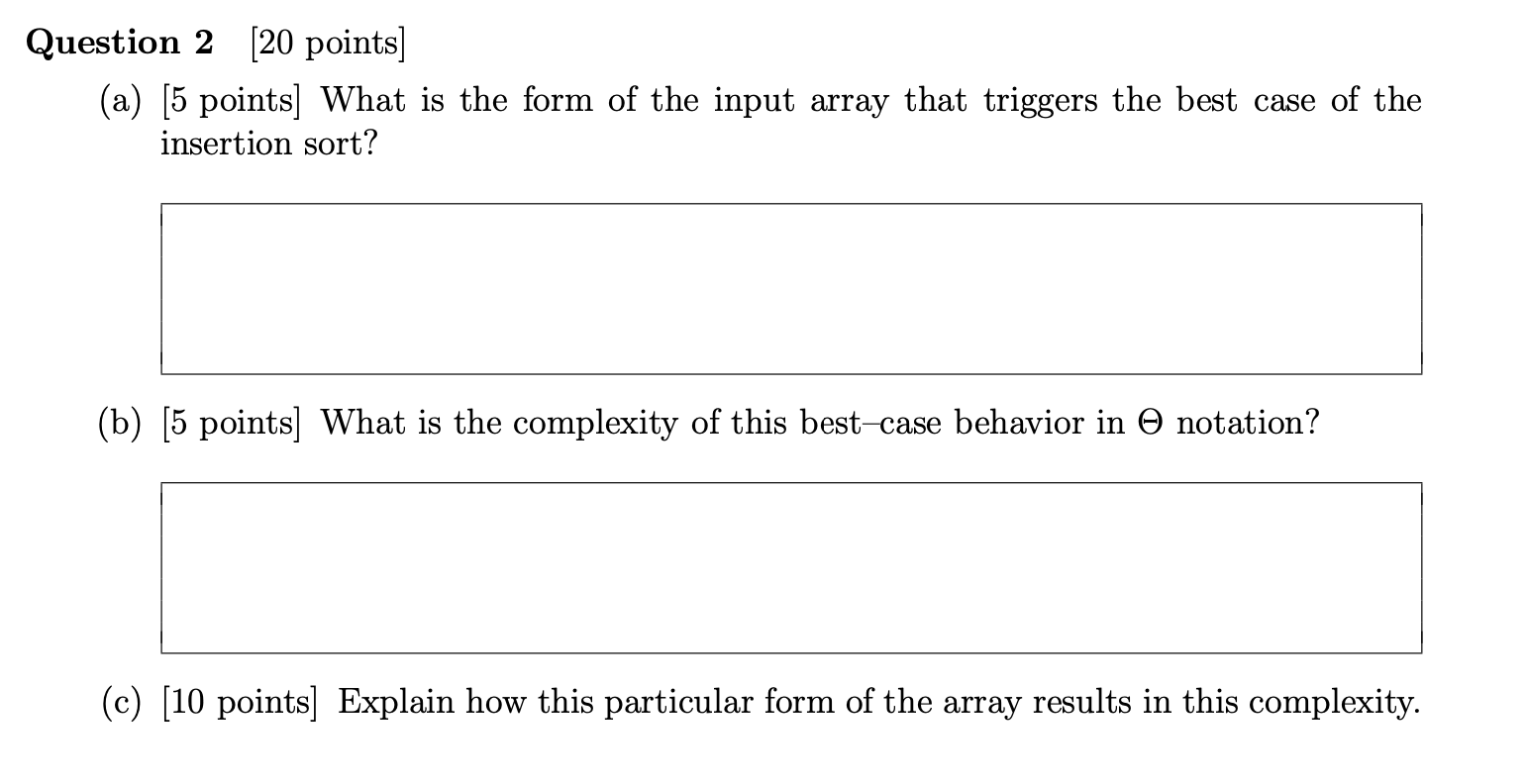 Solved (a) [5 points] What is the form of the input array | Chegg.com